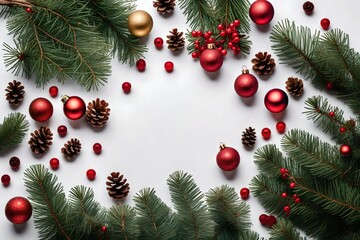 Fototapeta na wymiar christmas tree branches and decorations