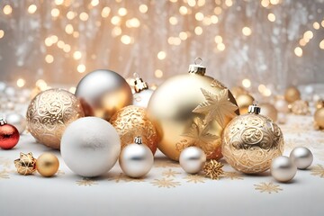 golden christmas balls
