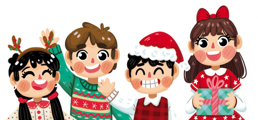 navidad, niños navidad, PNG,  niños, jugando, niños jugando, navidad infantil, niños, diciembre, tarjeta, recurso, 