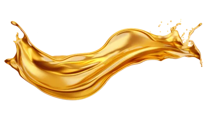 Foto op Canvas Luxury Gold  oil wave Splash. Isolated on Transparent background. ©  Mohammad Xte