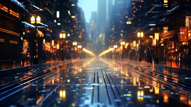 lights of the city UHD wallpaper Stock Photographic Image