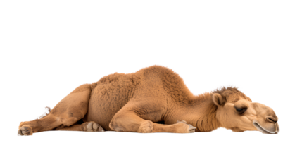 Sleeping Camel. Isolated on Transparent background.
