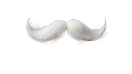 White moustache. Isolated on Transparent background.