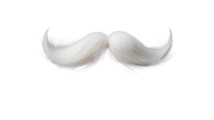 White moustache. Isolated on Transparent background.