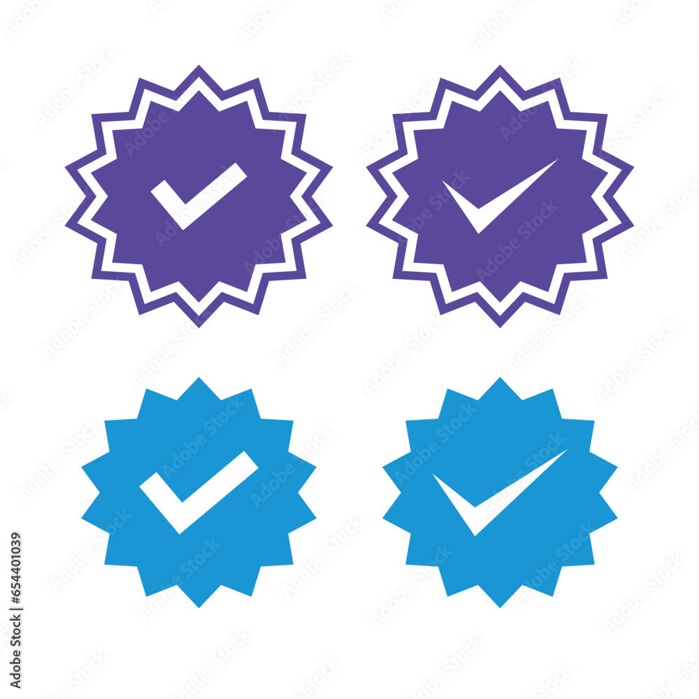 Poster set of vector badges and labels with check mark icons. approved and certified icon. check mark symbo