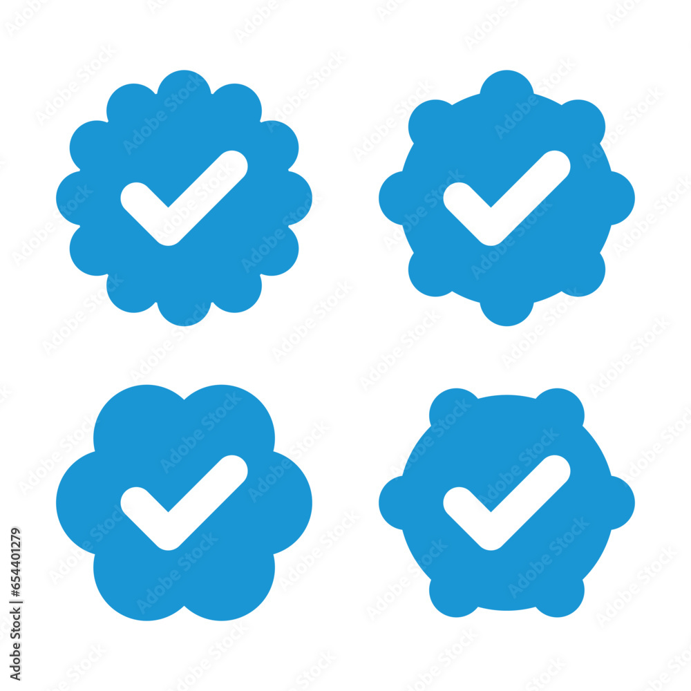 Poster set of vector badges and labels with check mark icons. approved and certified icon. check mark symbo