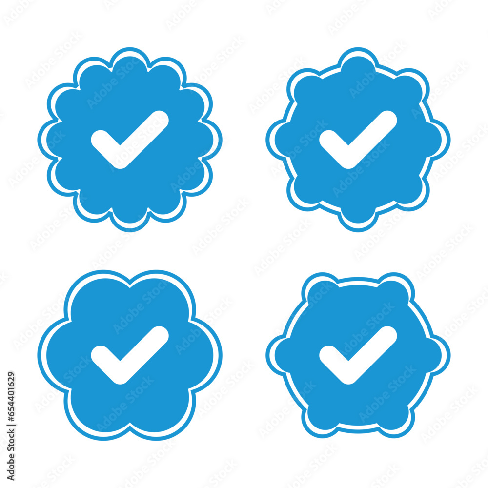 Poster set of vector badges and labels with check mark icons. approved and certified icon. check mark symbo