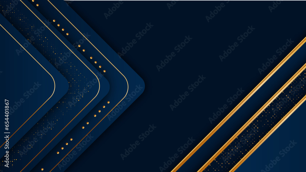 Poster abstract luxury multiple triangle shape with gold dots and premium lines, digital layout background
