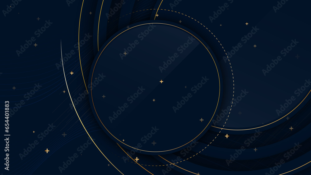 Wall mural innovation dark blue background with luxury circle, astronomy graphic