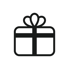 Gift box vector sign. Gift icon.  Present linear symbol pictogram. Present icon. Surprise UX UI icon