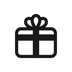 Gift box vector sign. Gift icon.  Present linear symbol pictogram. Present icon. Surprise UX UI icon