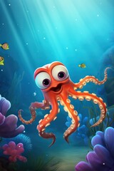 Fototapeta na wymiar octopus in the sea