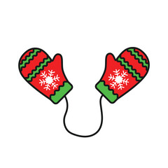 Mitten gloves linear icon. Christmas glove icon. Mitten icon. 2023 Santa glove vector sign. Mitten flat symbol pictogram. UX UI icon 