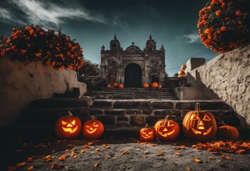 Halloween mexican style at sunset - 654403853