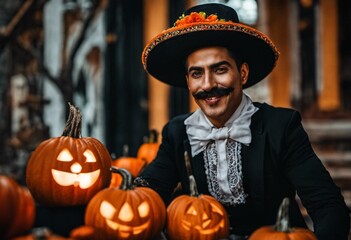 Halloween mexican style at sunset - 654403859