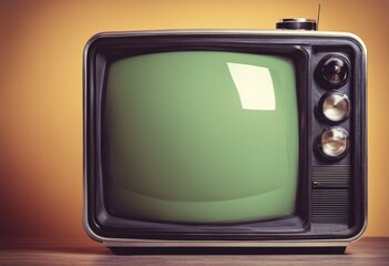 Retro old television on background. Vintage style filtered photo - 654404474