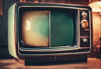 Retro old television on background. Vintage style filtered photo - 654404478