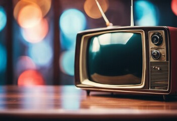 Retro old television on background. Vintage style filtered photo - 654404480