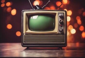 Retro old television on background. Vintage style filtered photo - 654404487