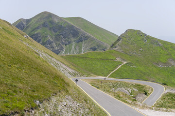 hairpin turn on Leonessa road at terminillo range, Italy