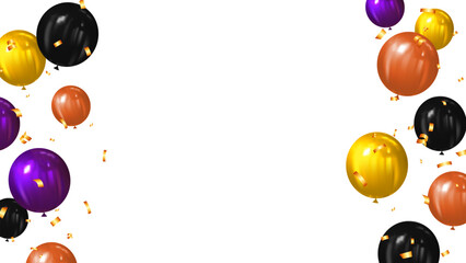 template holiday decoration and party with balloons for Halloween on white background