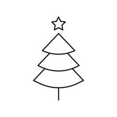 Christmas tree vector icon. Fir tree icon.  Decorated christmas flat sign design. Flat tree symbol pictogram Christmas tree linear UX UI icon