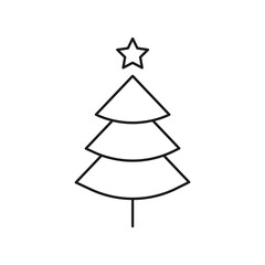 Christmas tree vector icon. Fir tree icon.  Decorated christmas flat sign design. Flat tree symbol pictogram Christmas tree linear UX UI icon