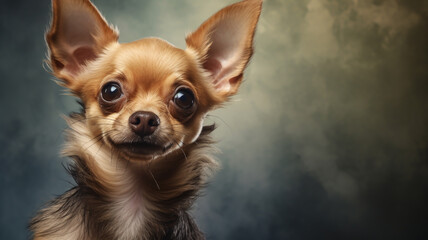 Obraz premium Realistic portrait of Chihuahua dog. AI generated