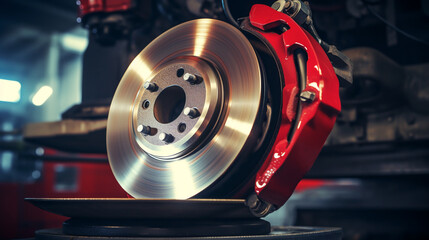 Automobile brake disc, Car service procedure. ai generative