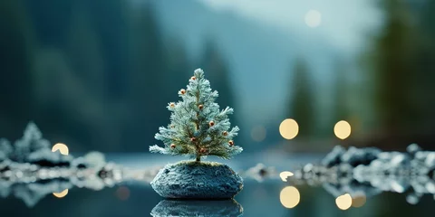 Crédence de cuisine en verre imprimé Montagnes Christmas celebration , generative ai