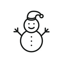 Snowman vector icon. Snow man flat sign design. Snowman linear icon. Christmas snowman symbol pictogram. UX UI icon