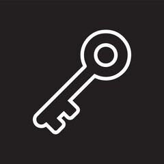 Key icon vector. Key logo design. Key vector icon illustration isolated on black background