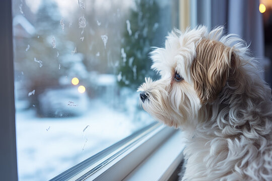 Cockerdoodle at the Window waiting for the owner