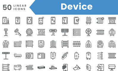 Set of linear Device icons. Outline style vector illustration