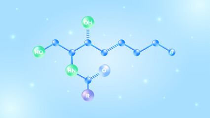 Ceramide Chemical Molecule Illustration 3d
