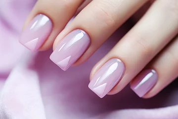 Wandcirkels plexiglas A close-up of a professionally done pink manicure © Maksymiv Iurii
