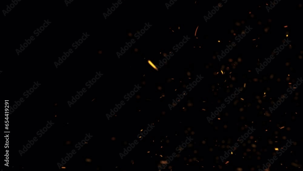 Poster abstract animation loop burning hot orange sparks glow fire embers particles fast moving rising on b
