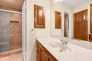 a luxury white bathroom 