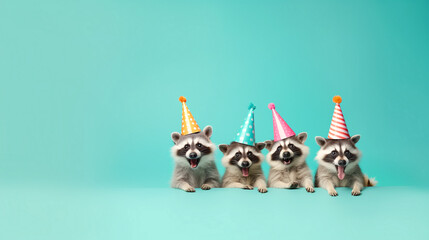 smiling funny raccoon happy birthday party desktop wallpaper cute