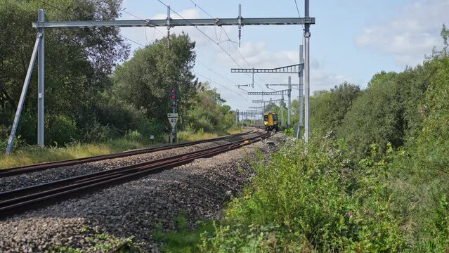 Electric GWR Commuter Train travelling towards London Paddington