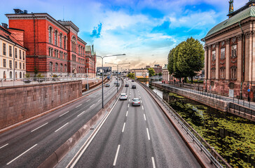 Street view of Stockholm, Sweden.