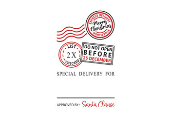 Merry Christmas bag Design, North Pole Post office design, Special Delivery, Santa Sack design, Santa gift bag, Christmas bag