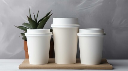 Paper cup used in cafes.