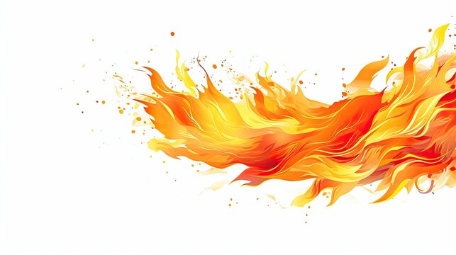 Vector tongues of fire. Fire illustration. Fire flame on white isolated background.. Abstraction