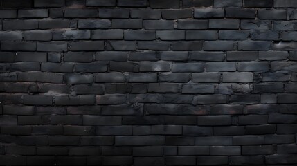 Dark Elegance: Black Brick Wall, Vintage Texture, and Grunge Ambiance for Design, Background