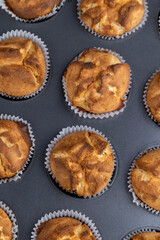 hot homemade cupcakes after cooking
