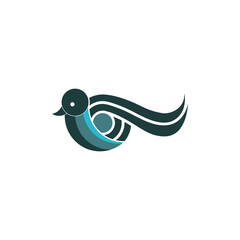 Bird logo template with line art style. Creative abstract bird logo collection.