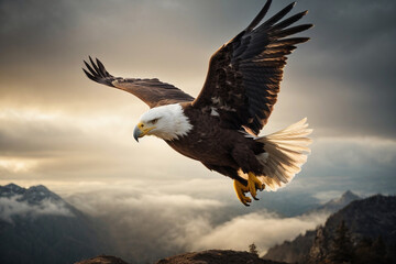 Aguila en vuelo - obrazy, fototapety, plakaty