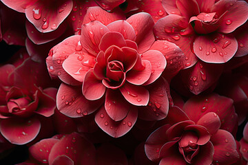 red camellia  petals close up