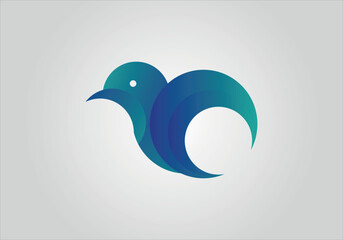 Modern Bird logo template with line art style. Creative abstract bird logo collection.